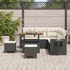 vidaXL Set Divano da Giardino 9 pcs Nero e Crema polyrattan