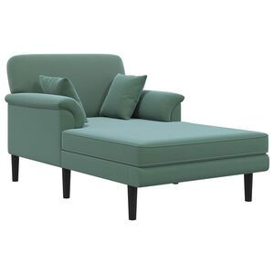 vidaXL Chaise longue Verde Mare Velluto