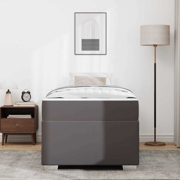 vidaXL Struttura del letto con materasso Grigio 100 x 200 cm Tessuto