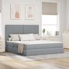 vidaXL Letto con contenitore e materasso Grigio chiaro 160 x 200 cm