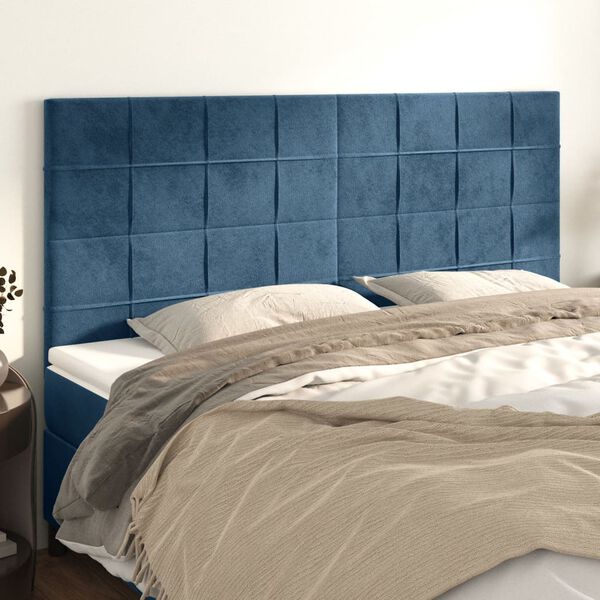 vidaXL Testiera Blu Scuro 180x5x118/128 cm Velluto