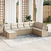 vidaXL Set di divani con cuscino 8 pcs Beige e Crema polyrattan
