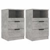 vidaXL Comodini 2 pz Grigio Cemento in Legno Multistrato