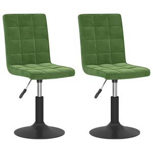 vidaXL Sedie da Pranzo Girevoli 2 pz Verde Scuro in Velluto