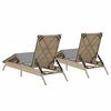 vidaXL Lettini Prendisole 2 pz con Cuscini Beige in Polyrattan