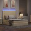 vidaXL Letto con contenitore e LED Crema 140 x 200 cm Poliestere