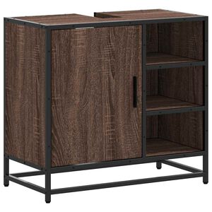 vidaXL Mobile Lavabo Bagno Rovere Marrone 65x33x60cm Legno Multistrato