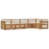 vidaXL Set di divani da esterno 5 pz Naturale Legno di Acacia Massello