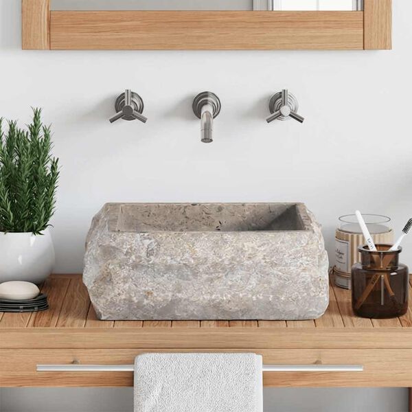 vidaXL Lavandino Grigio 30x30x13 cm in Marmo
