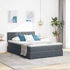 vidaXL Letto con contenitore e LED Grigio scuro 140 x 200 cm Velluto