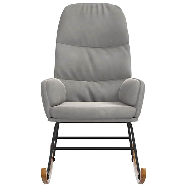 vidaXL Sedia a Dondolo Grigio Chiaro in Velluto