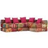 vidaXL Pouf Modulare a 4 Posti in Tessuto Patchwork