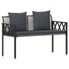 vidaXL Panchine da esterno 2 -Seater 116 x 56 x 75 cm polyrattan