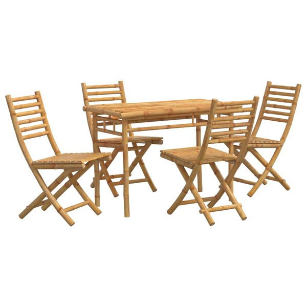 vidaXL Set da Pranzo da Giardino 5 pz in Bambù