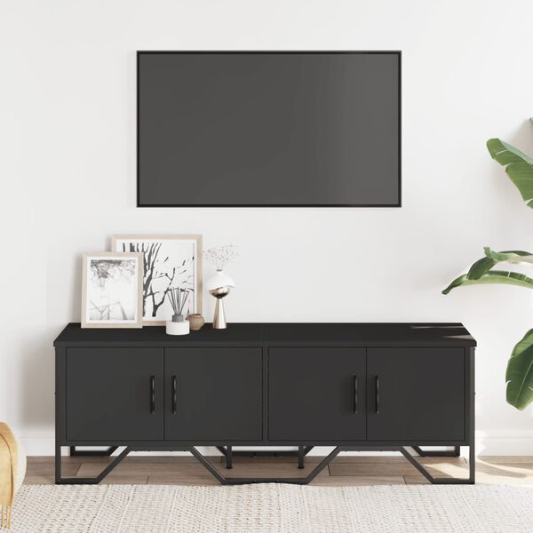 vidaXL Mobile Porta TV Nero 122x34x41 cm in Legno Multistrato
