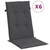 vidaXL Cuscini Sedia Schiena Alta 6 Antracite M&eacute;lange 120x50x4 Tessuto