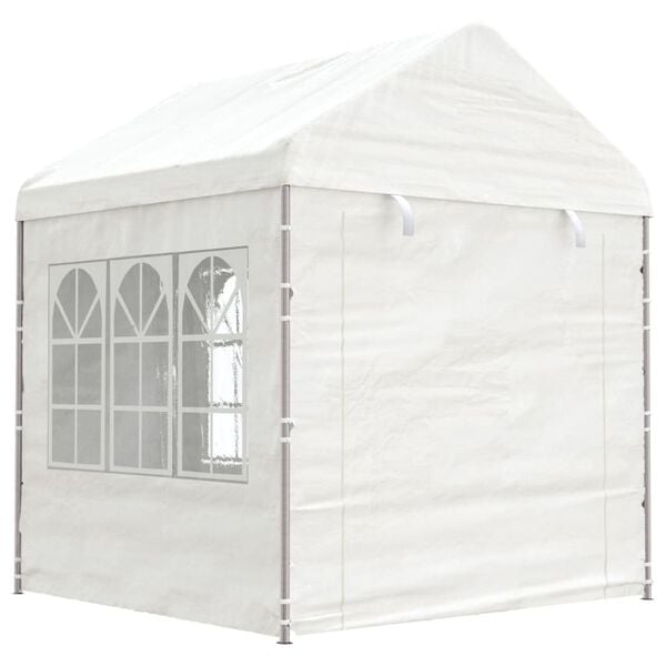 vidaXL Gazebo con Tetto Bianco 4,46x2,28x2,69 m in Polietilene