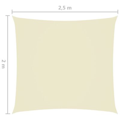 vidaXL Parasole a Vela Oxford Rettangolare 2x2,5 m Crema