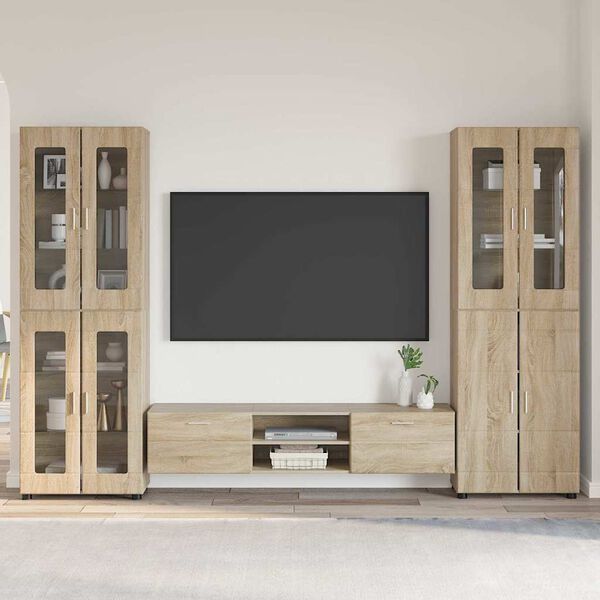 vidaXL Set mobile TV con cassetto Rovere Sonoma Legno multistrato