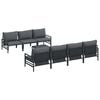 vidaXL Set Divano da Giardino 8 pz Nero Acciaio