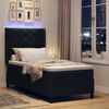 vidaXL Letto a Sorgente LED con materasso Nero 100 x 200 cm Tessuto