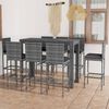 vidaXL Set Bar da Giardino 9 pz con Cuscini in Polyrattan Antracite