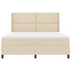 vidaXL Letto a molle con materasso Crema 180 x 200 cm Tessuto