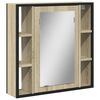 vidaXL Mobile Bagno con Specchio Rovere Sonoma 60x16x60 cm Multistrato
