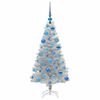 vidaXL Albero di Natale con 150 LED con supporto Argento 120 cm PET