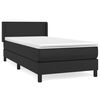 vidaXL Giroletto a Molle con Materasso Nero 90x190 cm in Similpelle