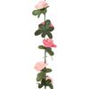 vidaXL Ghirlande Fiori Artificiali Natale 6 pz Ros&eacute; 240 cm