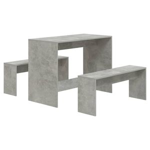 vidaXL Set da Pranzo 3 Pz Grigio Cemento in Truciolato