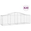 vidaXL Cesti Gabbioni ad Arco 20 pz 200x50x60/80 cm Ferro Zincato