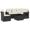 vidaXL Set Divano da Giardino 6 pz con Cuscini Nero in Polyrattan