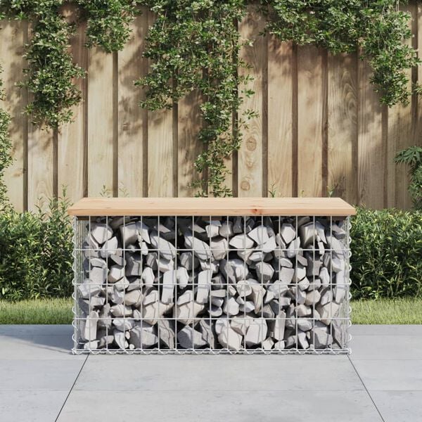 vidaXL Panca Giardino Design Gabbione 83x44x42 cm Legno Massello Pino