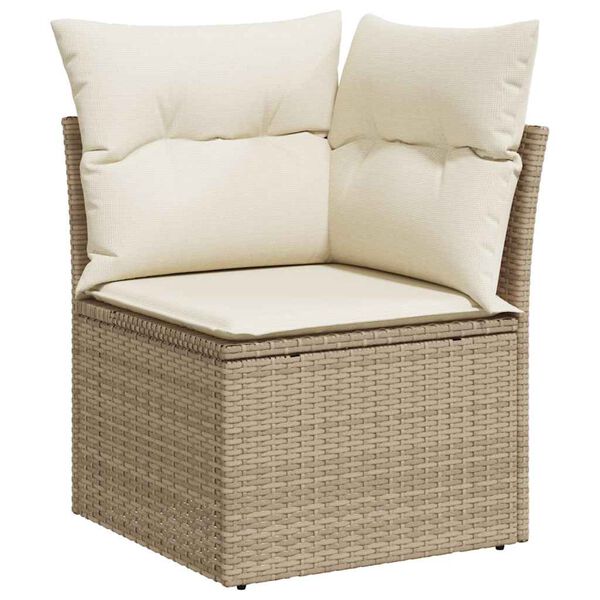 vidaXL Set Divano da Giardino 9 pz con Cuscini Beige Polyrattan Acacia