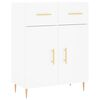 vidaXL Credenza Bianca 69,5x34x180 cm in Legno Multistrato