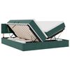 vidaXL Letto con Contenitore con materasso Verde Scuro 90 x 200 cm