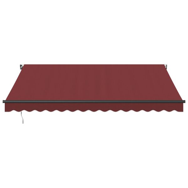 vidaXL Tenda da Sole Retrattile Manuale con LED Bordò 400x300 cm