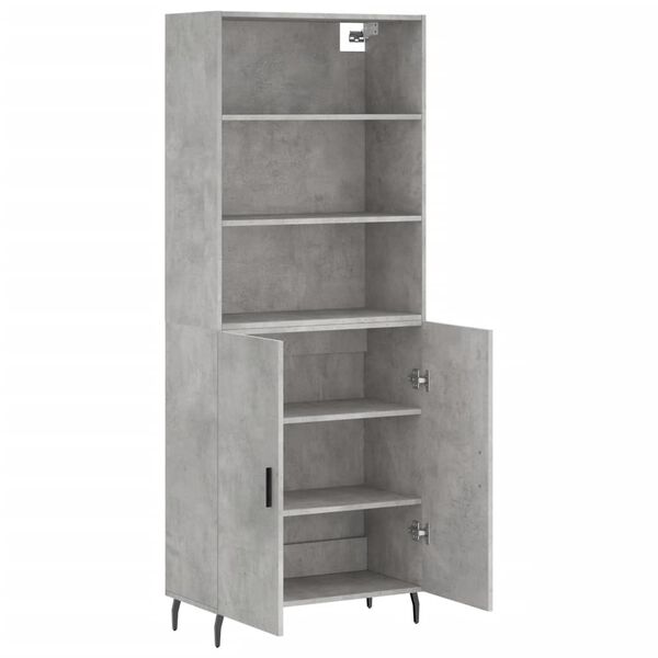 vidaXL Credenza Grigio Cemento 69,5x34x180 cm in Legno Multistrato