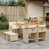 vidaXL Set da Pranzo da Giardino 9 pz con Cuscini Beige in Polyrattan
