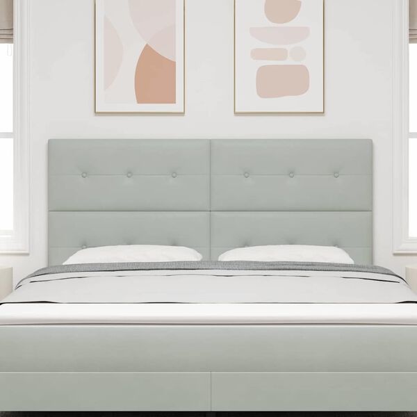 vidaXL Testiera LED con testiera Grigio chiaro 180 cm Poliestere