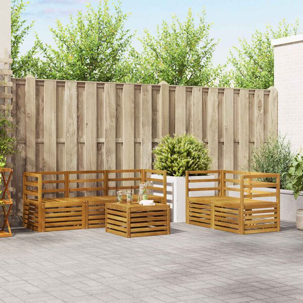 vidaXL Set divani Legno di Acacia Massello