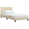 vidaXL Letto con Materasso Hanko Crema 100x200 cm in Tessuto