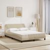 vidaXL Letto con Materasso Dover Crema 140x19 cm in Tessuto