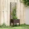 vidaXL Fioriera da Giardino con Traliccio Marrone 40x40x142 cm in PP