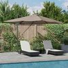 vidaXL Parasol Roma a braccio Tortora e Nero 352 x 251 x 265 cm