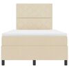vidaXL Letto a molle con materasso con led Crema 120 x 190 cm Tessuto