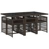 vidaXL Set da Pranzo da Giardino 7pz con Cuscini in Polyrattan Marrone