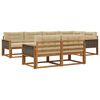vidaXL Set di divani da esterno con cuscino 7 pcs Naturale e Beige